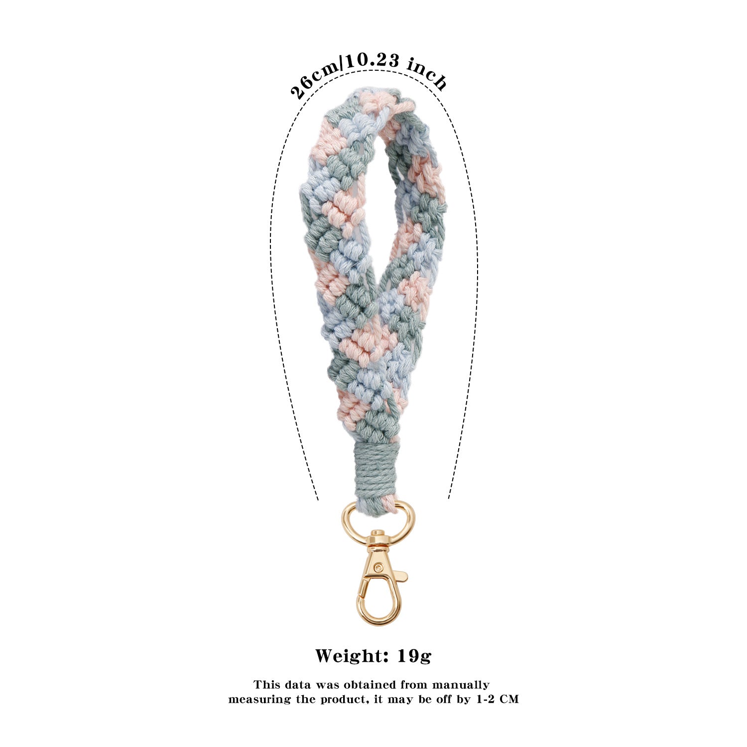 Wholesale Three Color Splicing Multi Functional Hand Woven Rural Style Keychains